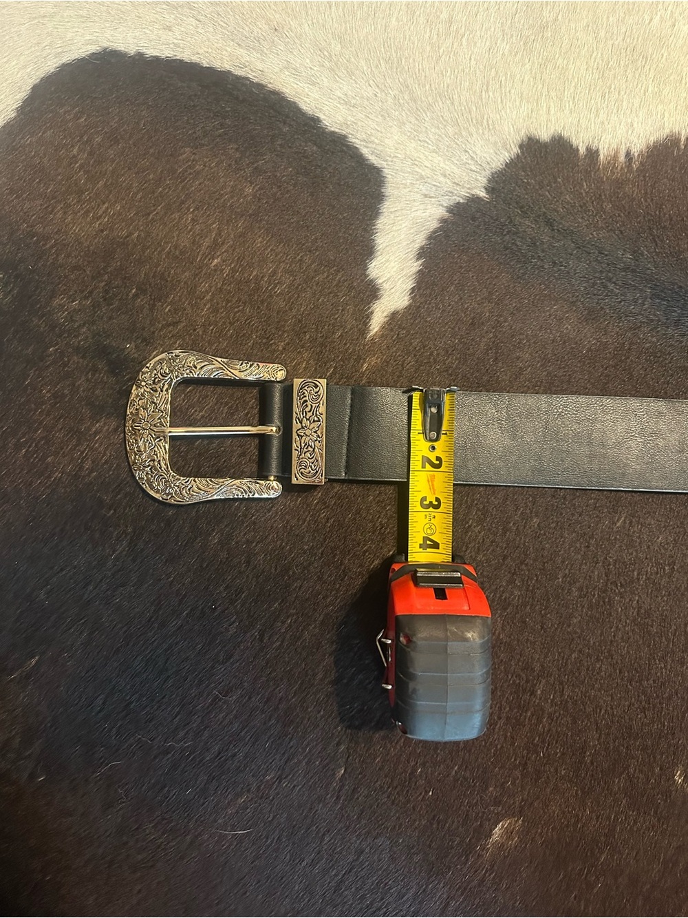 Western Belt with Oversized Gold Buckle